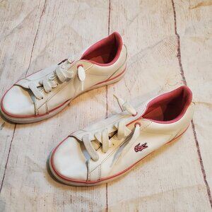 Lacoste pink & white alligator sneakers size 3.5 (35 EU)
